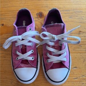 Converse Kids Purple Velvet Dual Tongue Sneakers